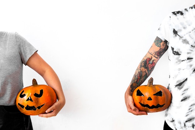 Coltiva persone con jack-o-lanterns