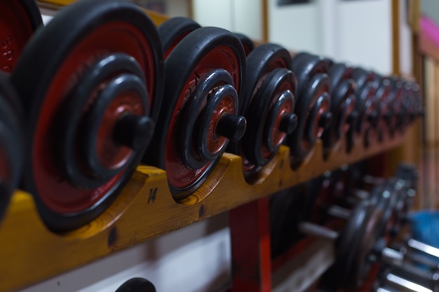 Free photo crop photo of dumbbells