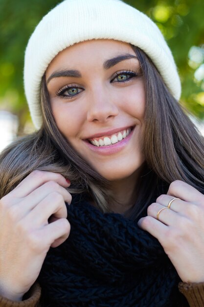 Crop portrait of female face