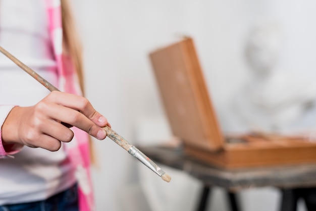 Crop view of female artist