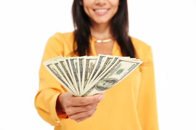 Free photo cropped image of a smiling young woman