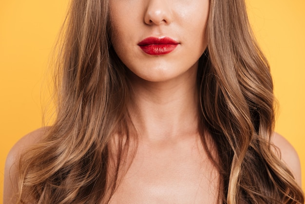 Cropped image of woman's face with make up