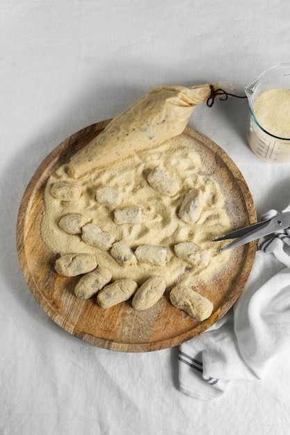 Free photo croquette making with different delicious ingredients