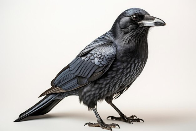 A crow on white background