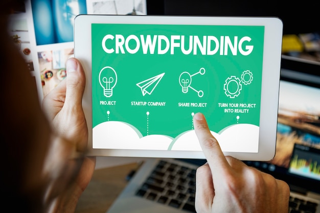 Foto gratuita crowdfunding project plan strategia business graphic concept