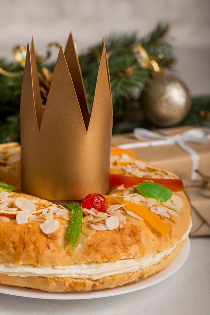 Crown on dessert happy epiphany