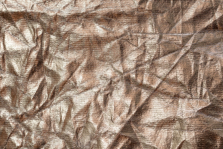 Free Photo crumpled up golden foil background