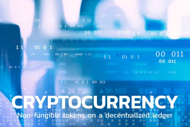 Cryptocurrency non-fungible tokens financial technology background