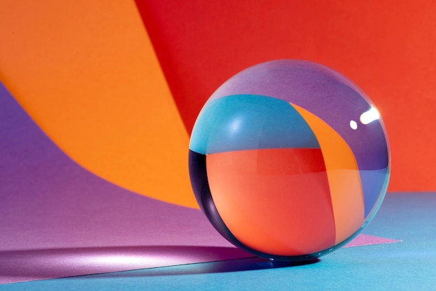 Crystal ball with coloured background