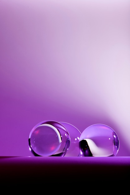Crystal balls with purple background