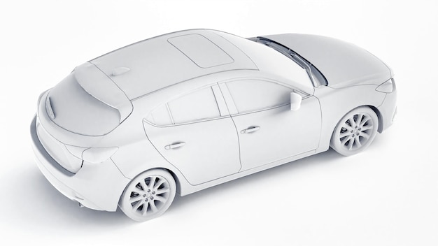 あなた​の​創造的​な​デザイン​の​ため​の​空白​の​表面​を​持つ​cty車​。 3​d​レンダリング​。