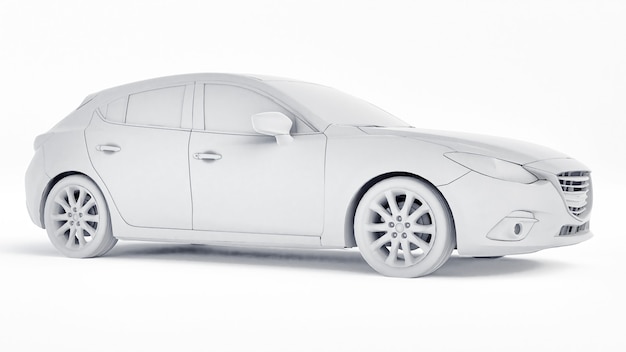 あなたの創造的なデザインの3dレンダリングのための空白の表面を持つcty車