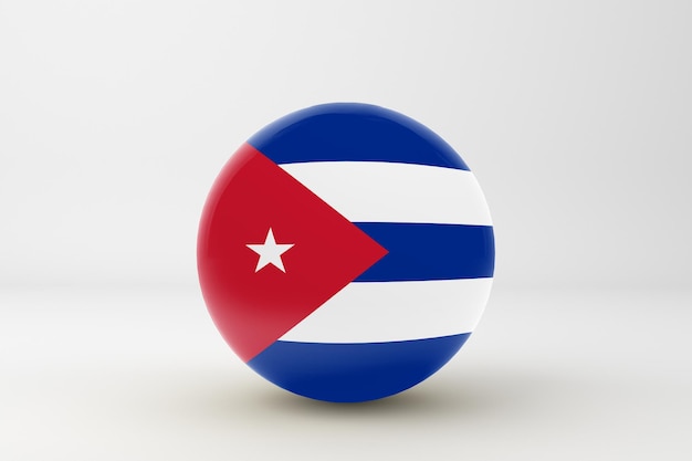 Free photo cuba flag in white background