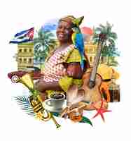 Foto gratuita concetto di collage cubano