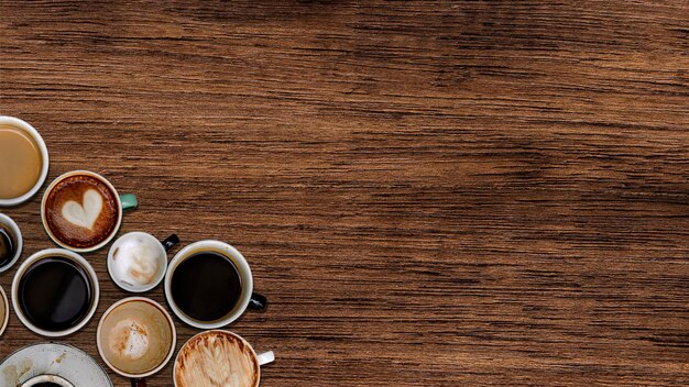 Cuffee cups on a natural wooden textured