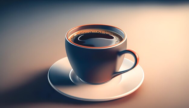 Cup of black coffee isolated generative Al