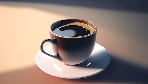 Tazza di caffè nero isolato generativo al