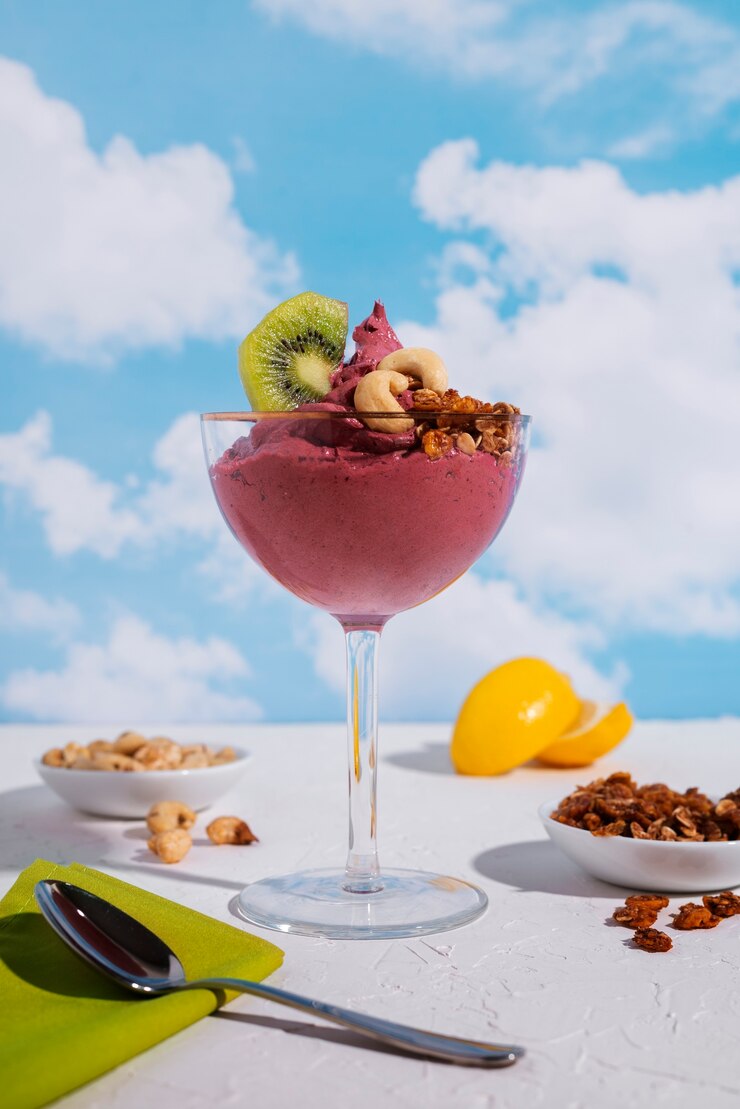 Free Photo cup of brazilian dessert with kiwi