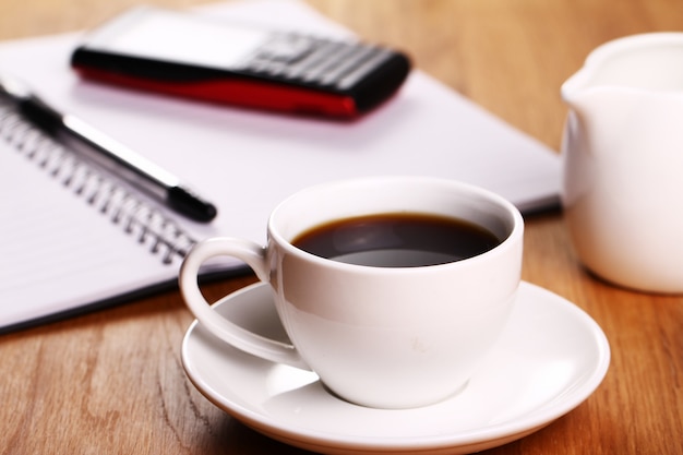 Cup of coffee on the desk