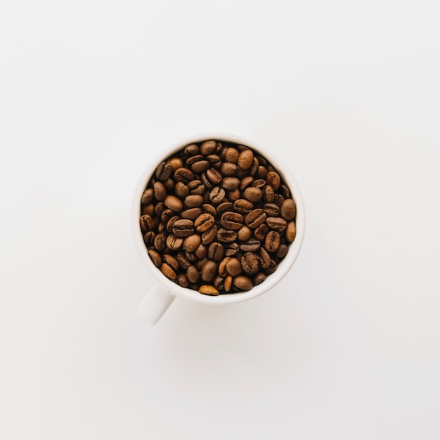 Cup of coffee grains 