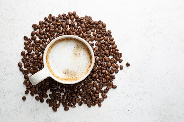 Cup of coffee top view