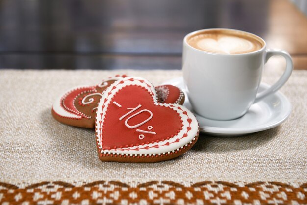 Cup of coffee with cookies