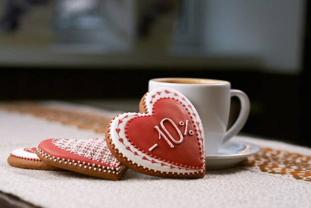 Cup of coffee with cookies