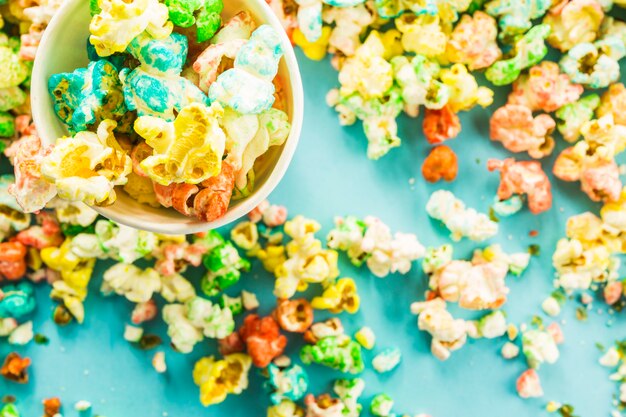 Cup on heap of popcorn