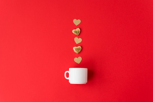Cup and row of ornament hearts 