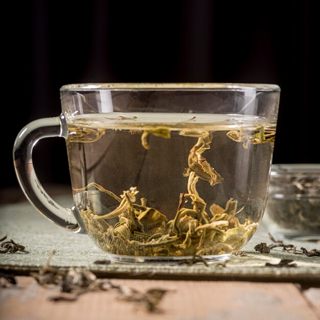 Cup with tea herbs