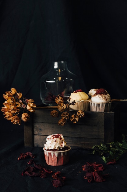 Free photo cupcake still life