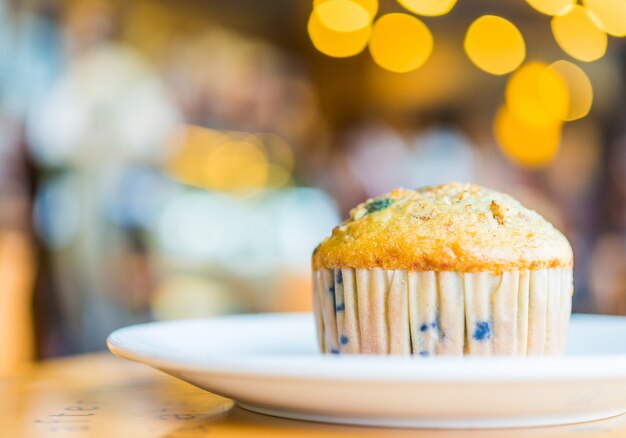 Cupcake with blue nuggets