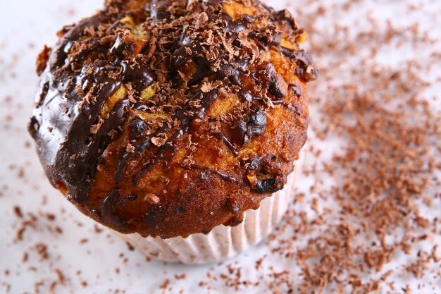 Cupcake with grated chocolate