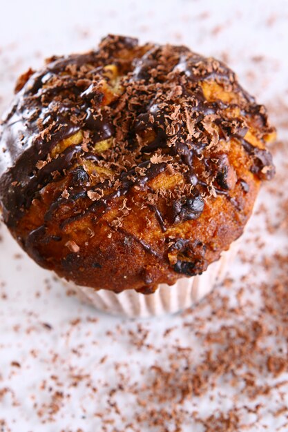 Cupcake with grated chocolate