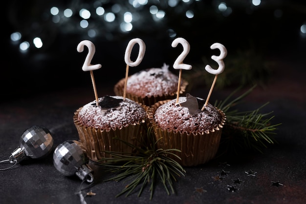 Free photo cupcakes for celebrating the new year