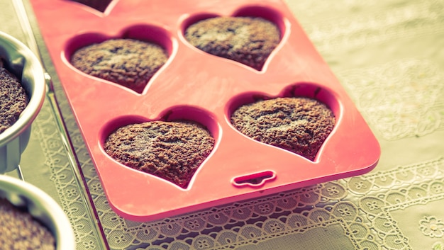 Cupcakes with heart shape