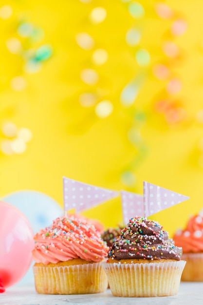 Cupcakes with small flags