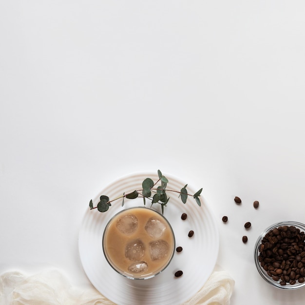 Cups of coffee on table