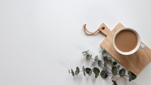 Cups of coffee on table