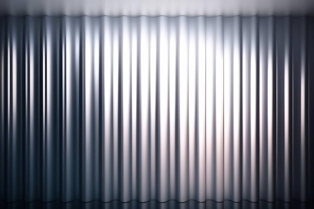 A curtain in a dark room with the light shining on it.