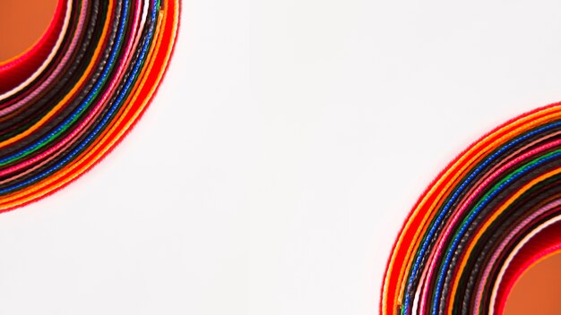 Curved colorful ribbon design on white background