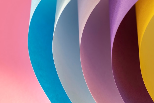 Curved layers of colored papers