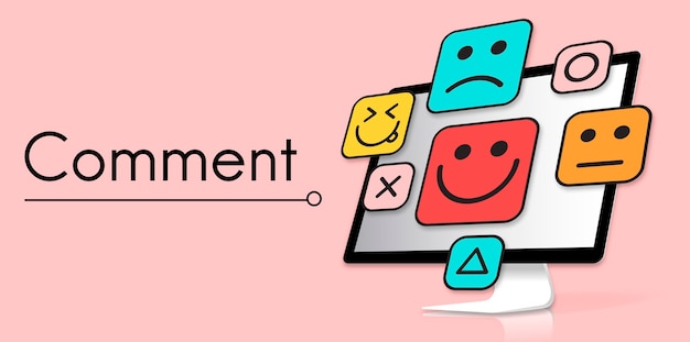 Customer evaluation feedback smiley emoticons