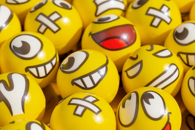 Customer feedback concept with yellow balls