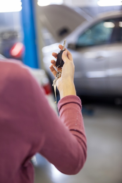 Customer holding keys