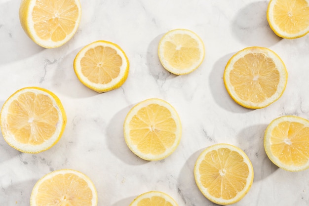 Cut slices of lemon background