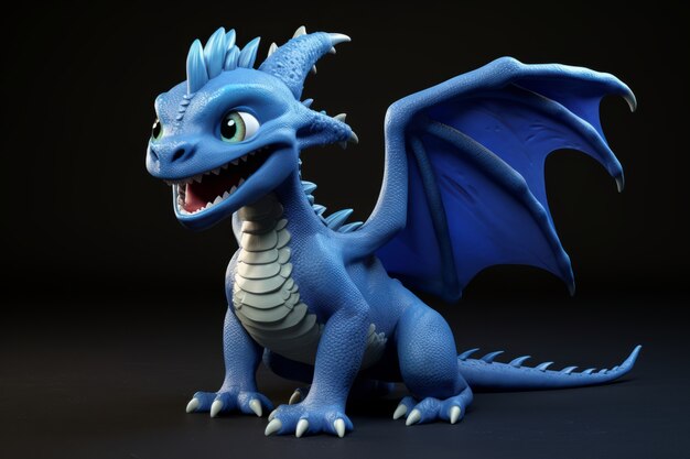 Free photo cute 3d dragon