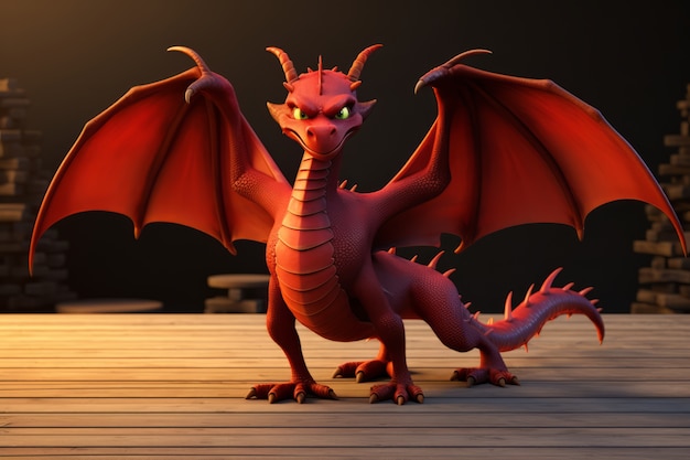 Free photo cute 3d dragon