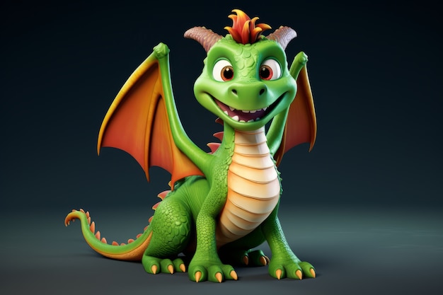 Free photo cute 3d dragon