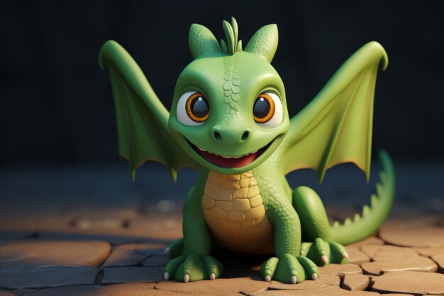 Free photo cute 3d dragon